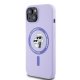 Karl Lagerfeld Silicone Karl&Choupette Heads Ring MagSafe Case for iPhone 15, Purple