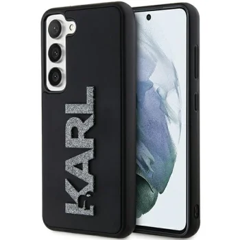 Karl Lagerfeld Samsung Galaxy S23 Case 3D Rubber Glitter Logo, Black