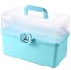 Large Medicine Organizer Box with Lock and Handle, Blue