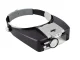 Adjustable Headband Magnifier with 2 LED Lights 2x 8x, Black-Grey
