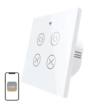 MOES WRS-EUC2-WH-MS Smart Roller Shutter Switch, Wi-Fi / RF433