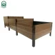 Raised Garden Bed KLASIKA Woodlook Step-Shaped, 225x75 cm, Brown