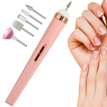 Electric Nail Drill Machine for Manicure and Pedicure Kit, USB, Pink