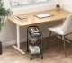 Storage Trolley on Wheels, Rolling Cart Organizer Shelf for Bathroom Kitchen Laundry Room Narrow Places, Black