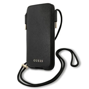Guess Saffiano Phone Handbag 6.1" Black