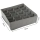 Underwear and Socks Drawer Organizer, 20 Compartments, Grey