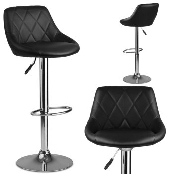 Sofotel Nerra Bar Stools Set of 2 with Back for Kitchen Island, black
