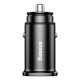 Baseus Square Smart Car Charger 2x USB QC 3.0 SCP AFC 30W, Black | Telefona Auto Lādētājs
