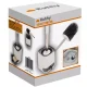 Ruhhy Silicone Toilet Brush with Holder and Tweezers, White/Grey