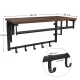 Industrial Wall Mounted Coat Rack with Shelf and Hanging Rail for Entryway, Rustic Brown