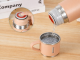 Travel Thermos 400ml with 3 Cups Stainless Steel, Pink