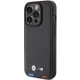 BMW iPhone 15 Pro Case Leather Stamp Tricolor, Black