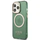 Apple iPhone 13 Pro 6.1\'\' Guess Gold Outline Translucent MagSafe Case Cover (GUHMP13LHTCMA), Green