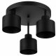 Industrial 3-Light Ceiling Pendant Light Fixture with E27 Sockets, Black