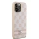DKNY iPhone 14 Pro Max Case Checkered Mono Pattern & Printed Stripes, Pink