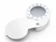 Jewelers Loupe 40x Magnification Folding Pocket Magnifier 25mm 9 LED, White Silver