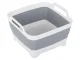 Collapsible Silicone Bowl with Drain Plug and Handles, 8L