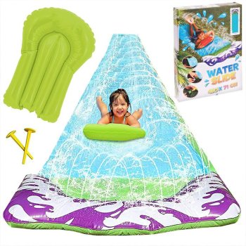 Water slide with fountain and inflatable board, 480 cm