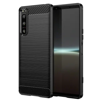Sony Xperia 5 IV Carbon Flexible Cover TPU Case, Black