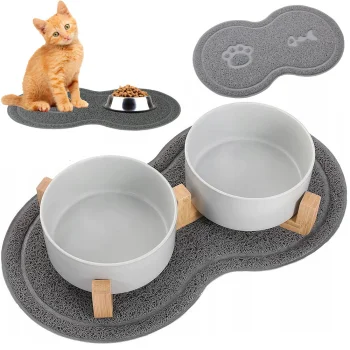 Waterproof Non-Slip Bowl Mat for Dogs and Cats (26 x 46 cm)