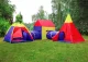 IPLAY 5-in-1 Kids Playhouse Tent Set with Tunnels
