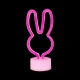 Forever Light LED Neon Lamp on Stand Bunny, Pink