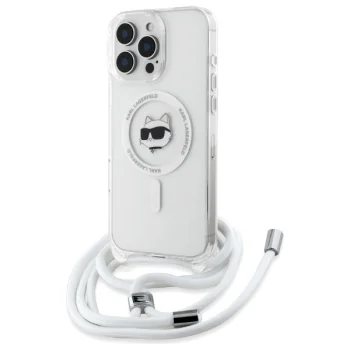 Karl Lagerfeld iPhone 16 Pro Max Case IML Choupette Head & Cord MagSafe, Clear