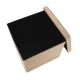 Folding Storage Ottoman Faux Leather Pouf Seat, 38 x 38 x 36 cm, Beige