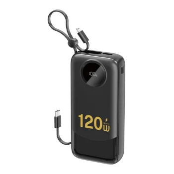 Dudao K13Pro 20000mAh Power Bank with Built-in Cables Black