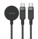 Acefast C6-11 3in1 USB-C Cable - 2x USB-C / Qi 100W 1.2m, Black