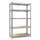 Humberg 4846 Metal Storage Shelving Unit 180x90x40 cm, Silver
