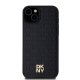 Apple iPhone 15 6.1\'\' DKNY Leather Pattern Metal Logo MagSafe Case Cover, Black
