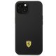 Ferrari iPhone 14 Case Silicone Metal Logo, Black