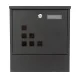 Modernhome HPB2210K-GS Galvanized Steel Mailbox with Newspaper Compartment, Anthracite