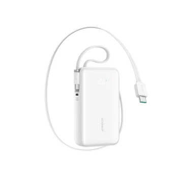 Joyroom JR-PR2 10000mAh Power Bank with Two Built-in USB-C Cables - White