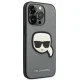 Karl Lagerfeld Saffiano Karl\'s Head Patch Case for iPhone 14 Pro Silver