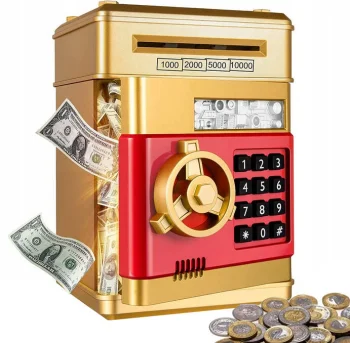 Interactive Safe Piggy Bank with PIN Code Gold