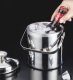 1.3L Ice Bucket with Tongs and Spoon Mini Portable Stainless Steel Champagne Wine Beer Bucket for Bar Party Event
