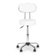 Modernhome BC009-W Adjustable Cosmetic Stool with Backrest, White