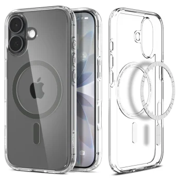 Spigen Ultra Hybrid Mag MagSafe Case for iPhone 17, Clear/Graphite