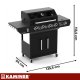 Gas Grill 4+1 17kW Kaminer Varen 5.0 Cast Iron Grate, Black