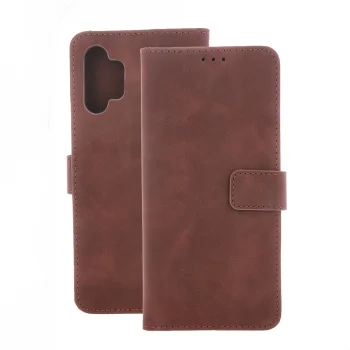 Smart Velvet Wallet Case for Xiaomi Redmi Note 14 4G (Global), Brown