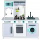 Large wooden play kitchen for children with metal accessories, ECOTOYS