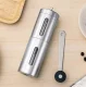 Manual Coffee Grinder with Adjustable Burr, Silver