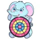 Safe kids’ dartboard game with velcro balls