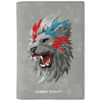 Nimmy Raptor Lion Passport and Wallet Case Gray