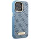 Guess iPhone 14 Pro Case 4G Logo Plate MagSafe, Blue