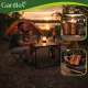 Folding Camping Table with 4 Chairs Gardlov, Black