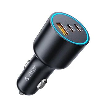 Orico HyperDrive 165W USB-A + 2x USB-C Car Charger, Black