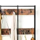 Leobert Coat Rack with Shoe Shelves, 100x40x186 cm, Rustic Brown/Black